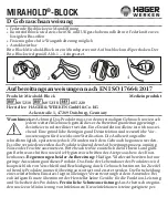 HAGER & WERKEN 605 210 Instructions For Use Manual предпросмотр