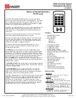 Preview for 1 page of hager 2916P Installation Instructions Manual