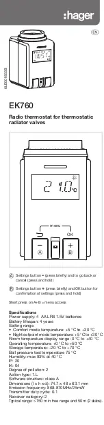 hager EK760 User Manual preview