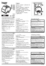 Предварительный просмотр 3 страницы hager TR501 Quick Start Manual