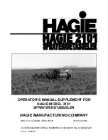 Preview for 2 page of Hagie 2101 Operator'S Manual Supplement