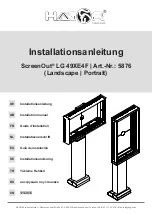 Preview for 1 page of HAGOR ScreenOut LG 49XE4F Installation Manual