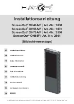 HAGOR ScreenOut OH85F Installation Manual предпросмотр