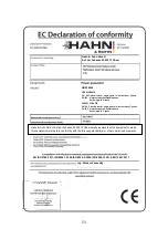 Preview for 24 page of Hahn & Sohn HDE14000SA-SA3 Operation Manual & Warranty Card