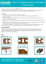 Preview for 1 page of Hahn hanit Installation Recommendations