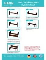 Предварительный просмотр 2 страницы Hahn Hyde Park Bench with Back Installation Manual