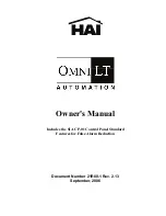 Предварительный просмотр 1 страницы HAI OmniLT SIA CP-01 Owner'S Manual