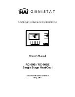 Preview for 1 page of HAI Omnistat RC-80B Owner'S Manual