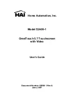 Preview for 1 page of HAI OmniTouch 5.7 User Manual