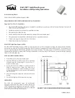 Предварительный просмотр 1 страницы HAI UPB Installation And Operating Instructions