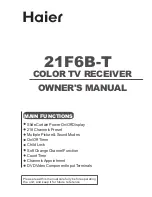 Preview for 1 page of Haier 21F6B-T Owner'S Manual