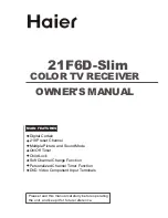 Preview for 1 page of Haier 21F6D Owner'S Manual