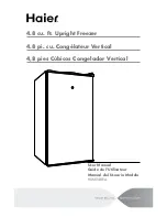 Предварительный просмотр 1 страницы Haier 4.8 cu. ft. Upright Freezer User Manual