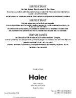 Preview for 1 page of Haier AC-9999-58 User Manual