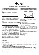 Предварительный просмотр 4 страницы Haier AD09LS1ERA Operation Manual And Installation Manual