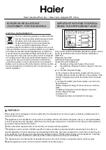 Предварительный просмотр 3 страницы Haier AD100S2SM7FA Operation Manual And Installation Manual