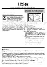 Preview for 2 page of Haier AD105S2SM5FA Installation Manual