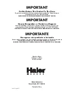 Preview for 15 page of Haier Aficionado HVA037-5S User Manual