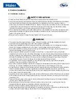 Предварительный просмотр 20 страницы Haier AU482FIERAG Installation & Maintenance Instructions Manual