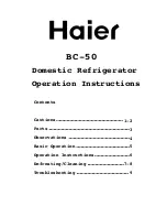 Haier BC-50 Operation Instructions Manual предпросмотр