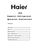 Preview for 1 page of Haier C60 Operation Instructions Manual