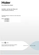 Preview for 1 page of Haier CA0035EAND Installation And Operation Manua
