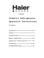 Preview for 1 page of Haier CH005 Operation Instructions Manual