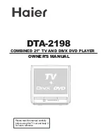Предварительный просмотр 1 страницы Haier DTA-2198 Owner'S Manual