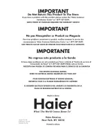 Preview for 15 page of Haier ESA3155 - Window Air Conditioner Manual De Usuario