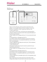 Предварительный просмотр 2 страницы Haier ESA3156 - ANNEXE 221 Control Panel Use Manual