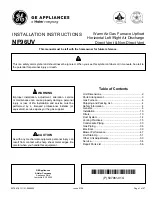 Preview for 1 page of Haier GE NF96UV Installation Instructions Manual