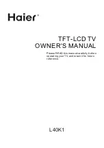 Preview for 1 page of Haier H40K1 Owner'S Manual