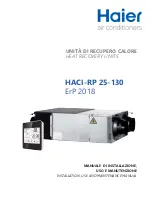 Preview for 1 page of Haier HACI-RP 100 Installation, Use And Maintenance Manual