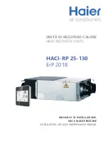 Preview for 1 page of Haier HACI-RP Series Instructions For Installation, Use And Maintenance Manual