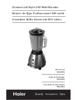 Haier HB500BSS - 48oz Blender W Glass Jar User Manual preview