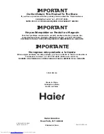 Haier HBE18 Series User Manual предпросмотр