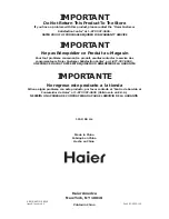 Preview for 1 page of Haier HBP18 Series User Manual