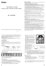 Предварительный просмотр 1 страницы Haier HC-XG230NE Installation And User Instructions