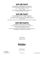 Preview for 16 page of Haier HCC2230AGS Installation Instructions Manual