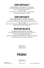 Preview for 76 page of Haier HCH6500ALS Installation And User Manual