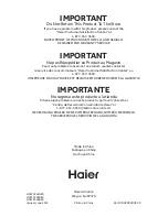 Preview for 36 page of Haier HCW225LAES Installation Instructions Manual