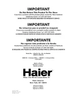 Предварительный просмотр 7 страницы Haier HD451E Manual