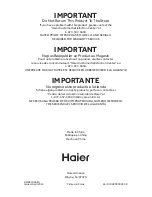 Preview for 88 page of Haier HDBC100AFS Installation Instructions Manual