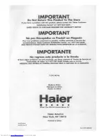 Предварительный просмотр 58 страницы Haier HDE03WNA User Manual