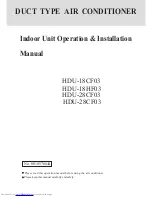 Preview for 1 page of Haier HDU-18CF03 Operating & Installation Manual