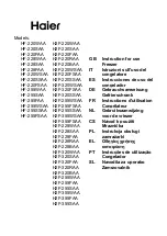 Haier HF-220WAA Instructions For Use Manual preview