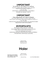 Preview for 56 page of Haier HFC3501ACW Installation And User Manual