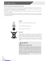 Preview for 2 page of Haier HFD462FS1 User Manual