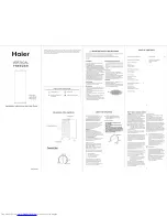 Haier HFZ-238 Series Installation Instructions And User Manual preview
