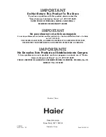 Предварительный просмотр 14 страницы Haier HHX2030 - 05-05 User Manual